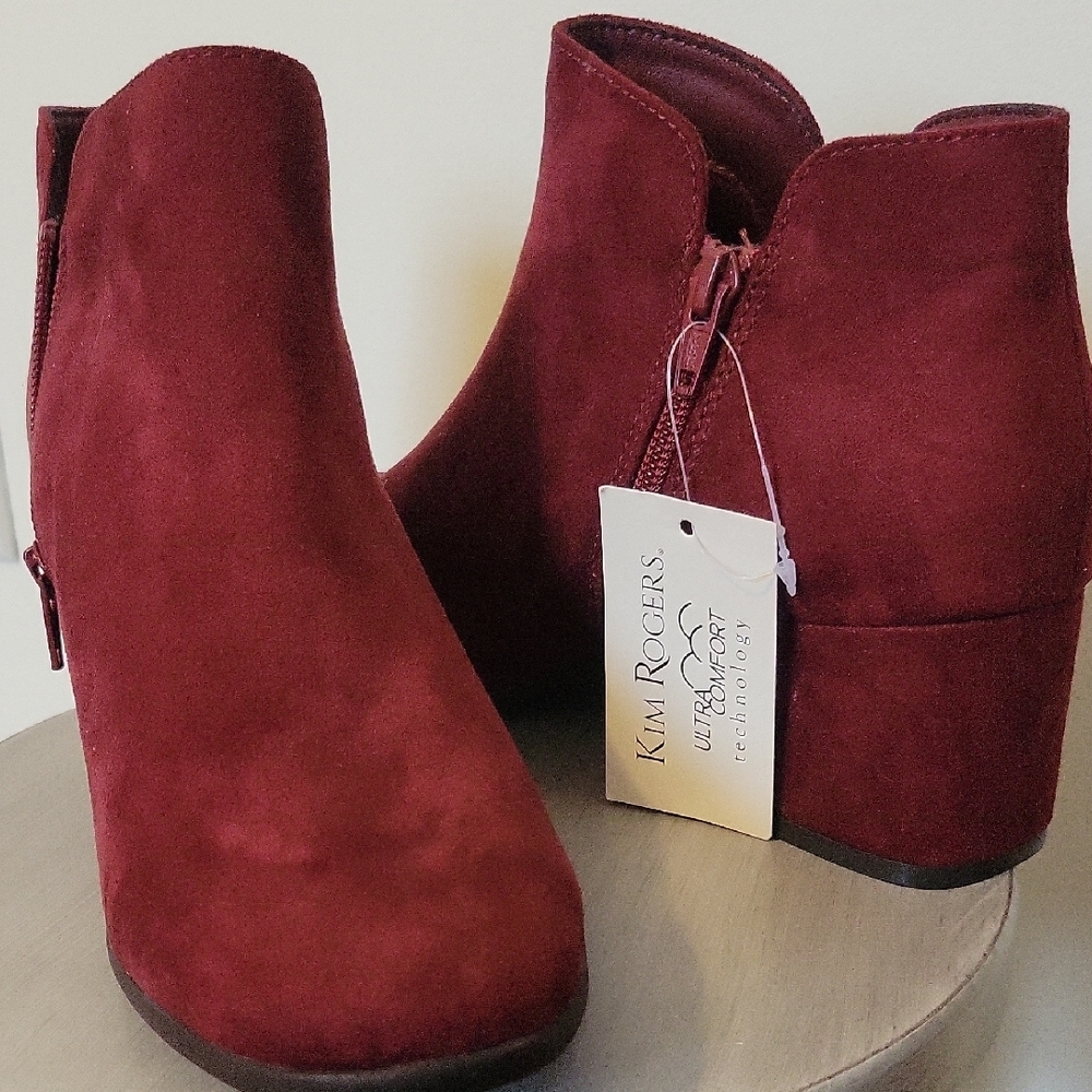 Kim Rogers Women's Burgundy Ankle Booties NWT Size- 9 - Picture 10 of 10